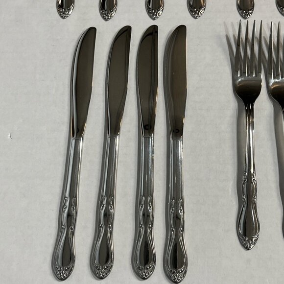 Rogers Stainless By Oneida Homestead 16‎ PC Set 4 Ea Place Setting - Picture 4 of 16